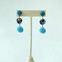 Lenora Dame Cute As A Button Earrings in Cornflower Blue