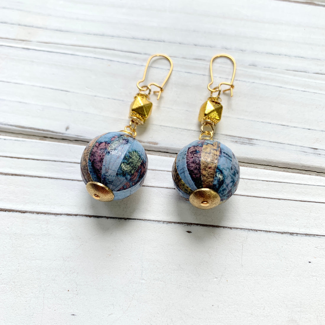 Wanderlust Vintage Map Earrings