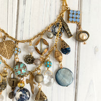 Double Dainty Blue Charm Necklace