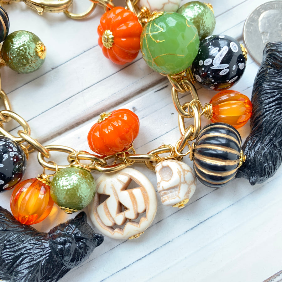 Festive Feline Halloween Bracelet