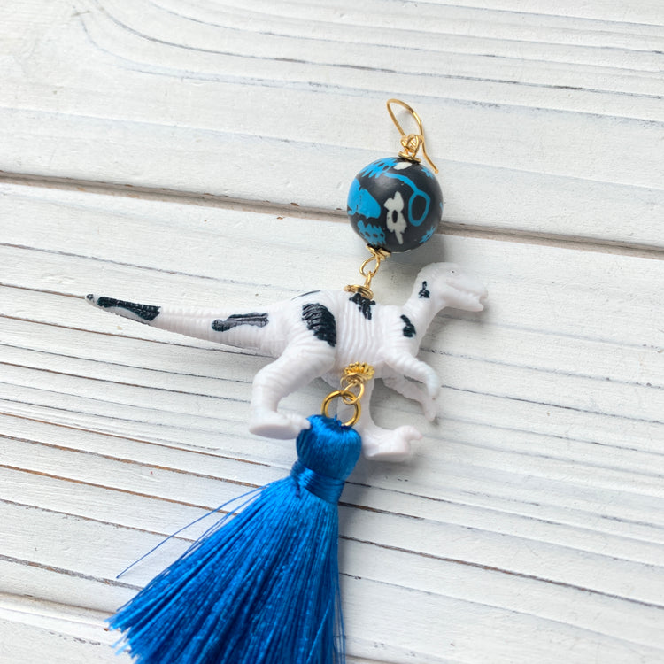 Cow Print Dinosaur Earrings