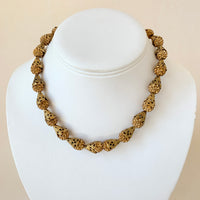 Filigree Bead Cap Rhinestone Choker - 3 Color Options