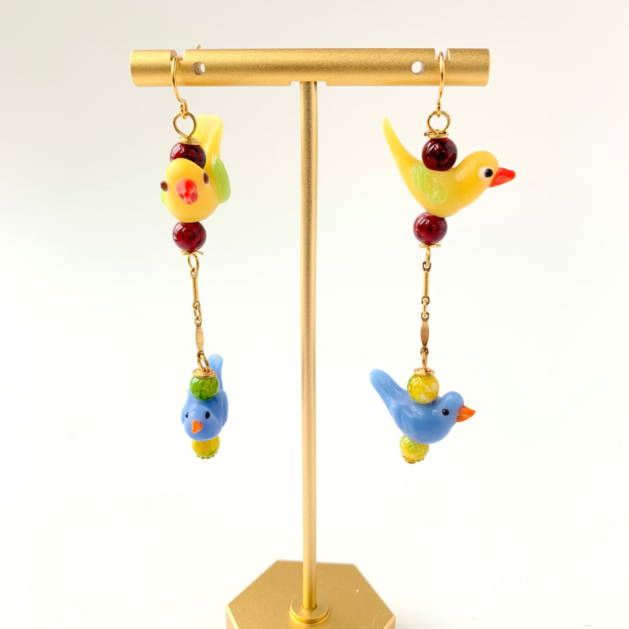 Glass Bird Earrings