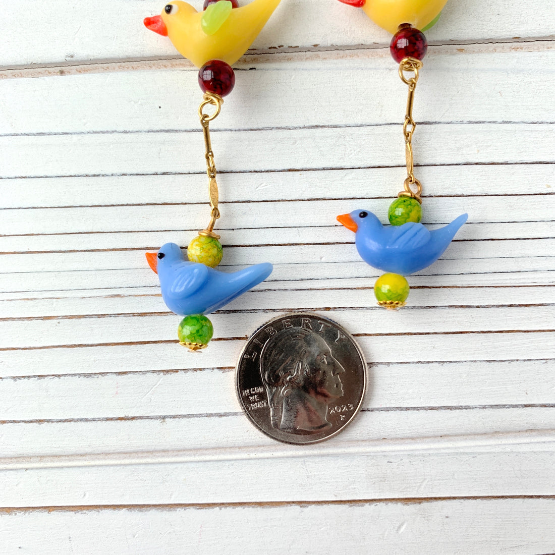 Glass Bird Earrings