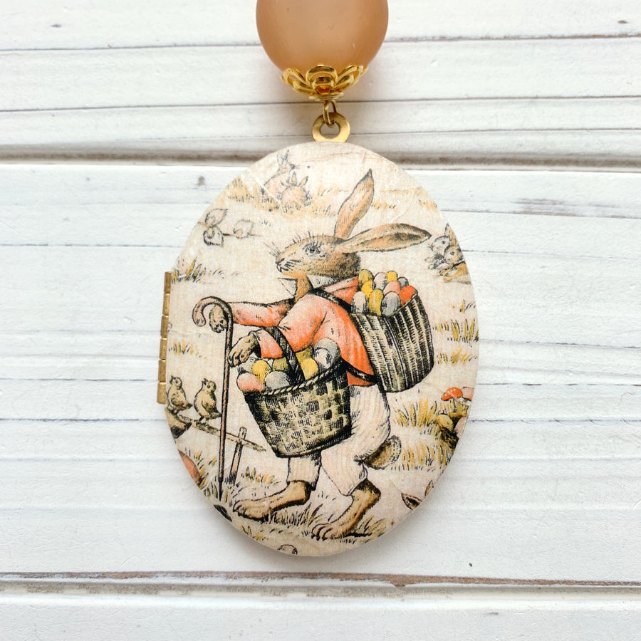 Flop Eared Bunny Locket Necklace