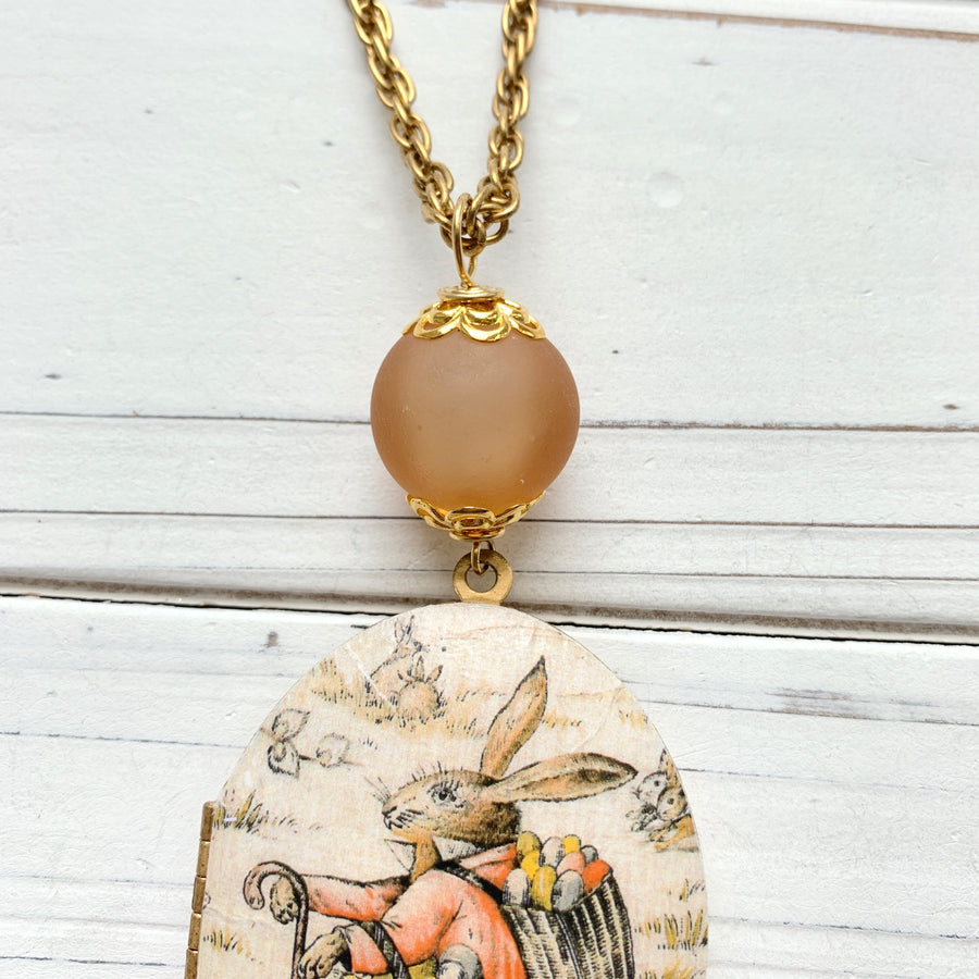 Flop Eared Bunny Locket Necklace