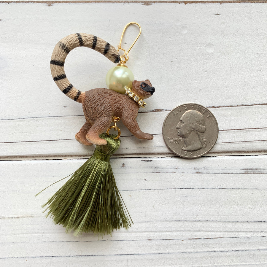 Leslie the Lemur Tassel Earrings