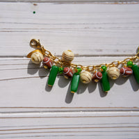 Kelly Green Football Charm Bracelet