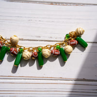 Kelly Green Football Charm Bracelet