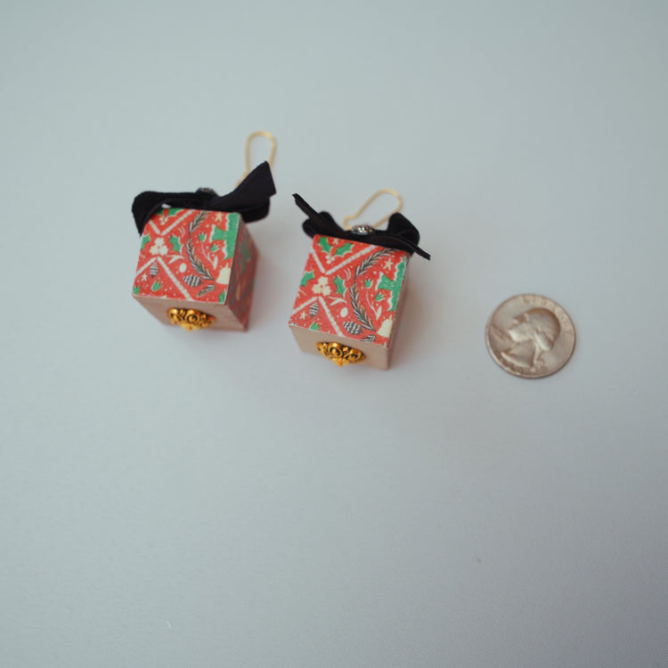 One-of-a-Kind Christmas Present Earrings - Large