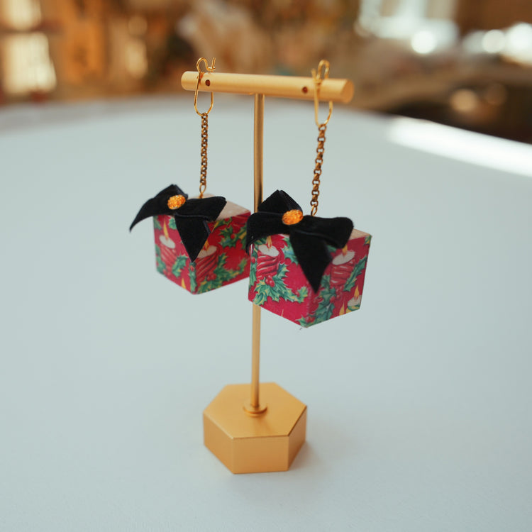 One-of-a-Kind Christmas Present Earrings - Large