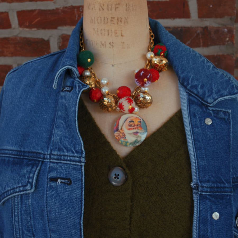 One-of-a-Kind Santa Cluster Necklace