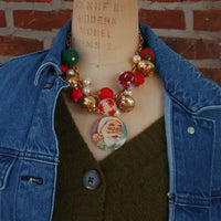 One-of-a-Kind Santa Cluster Necklace
