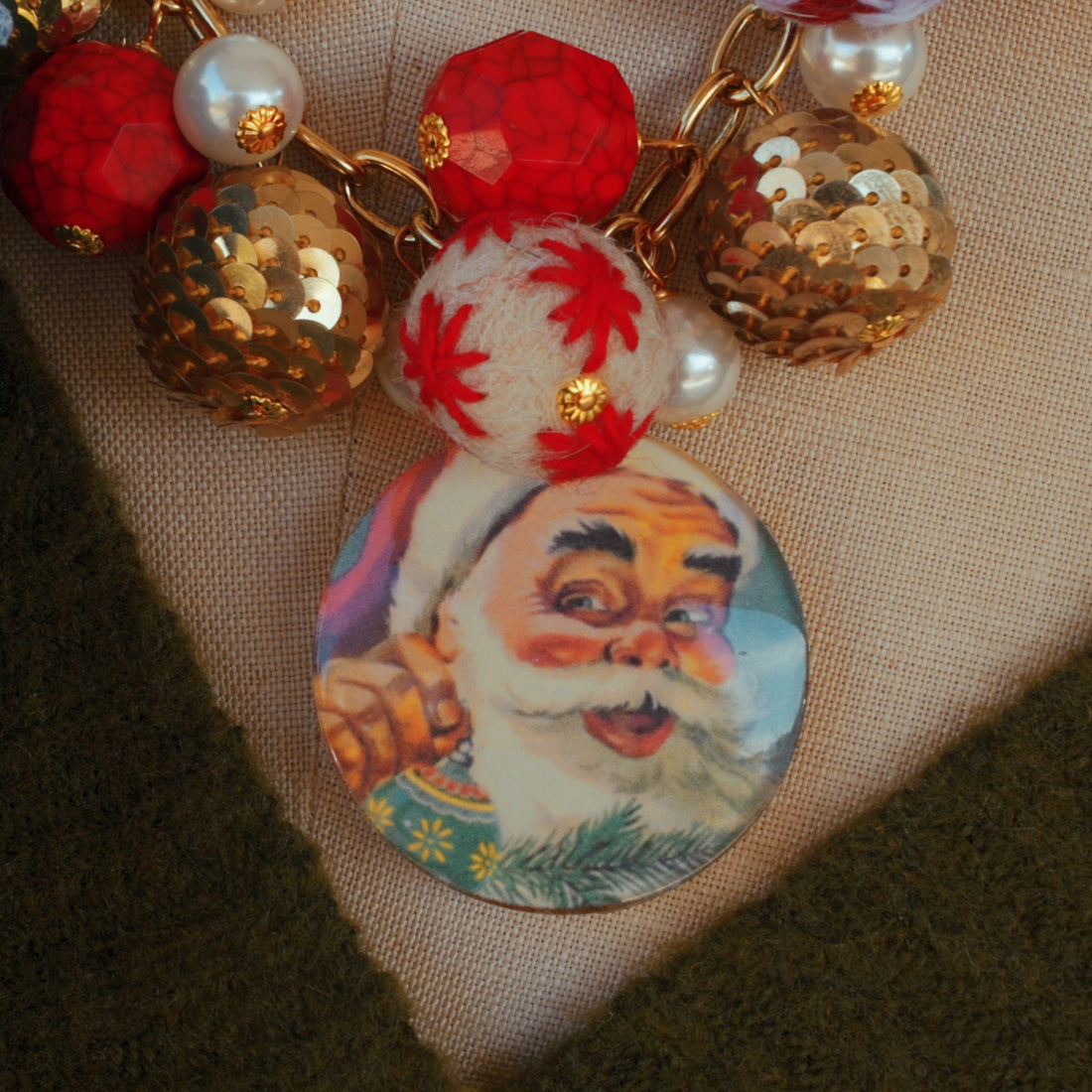 One-of-a-Kind Santa Cluster Necklace