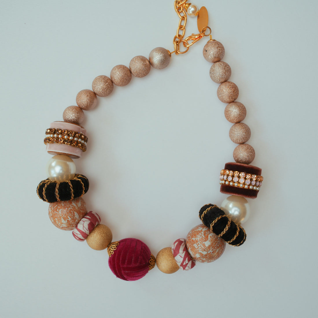 One-of-a-Kind Velveteen Bauble Necklace