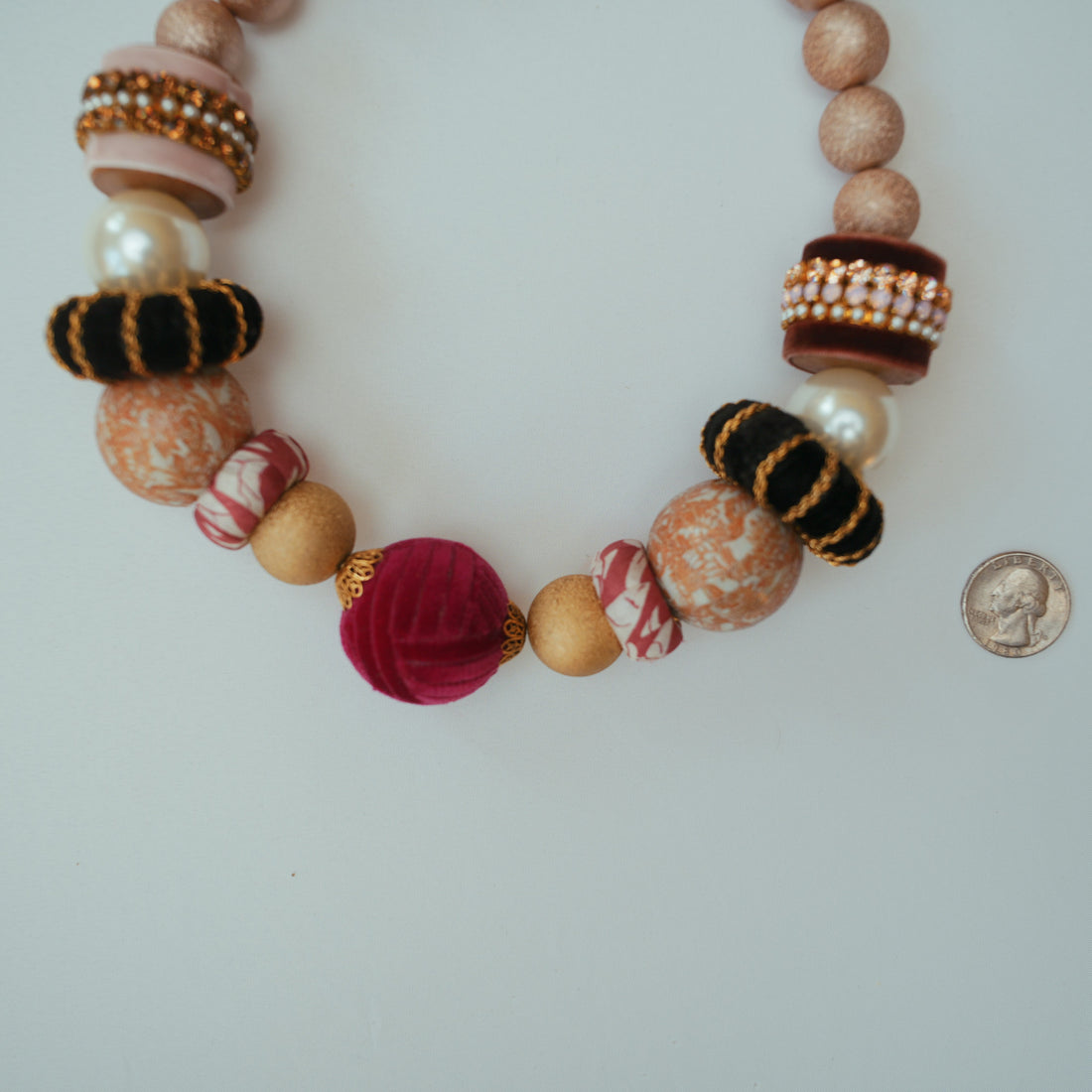 One-of-a-Kind Velveteen Bauble Necklace