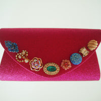 One-of-a-Kind Party Clutch - Sparkly Fuschia