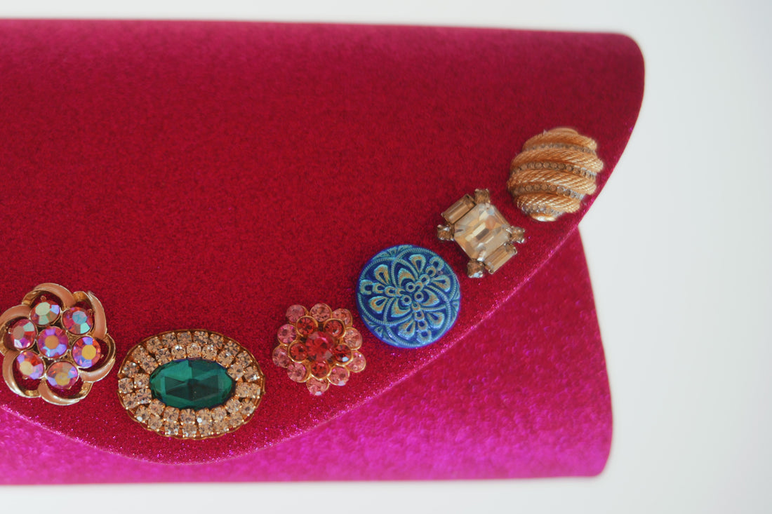 One-of-a-Kind Party Clutch - Sparkly Fuschia