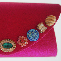 One-of-a-Kind Party Clutch - Sparkly Fuschia