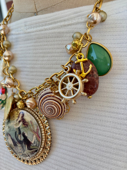 Vintage Mermaids Charm Necklace