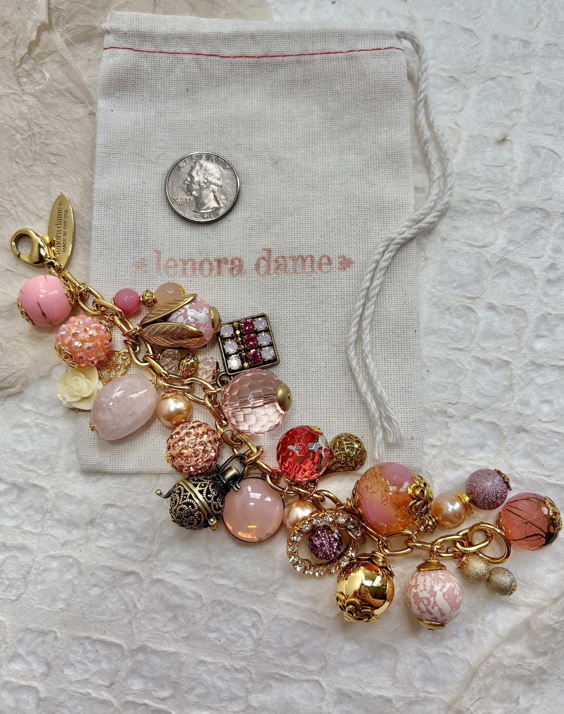 Peony Pink Charm Bracelet