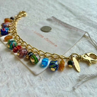 Millefiori Glass Beads Bag Chain