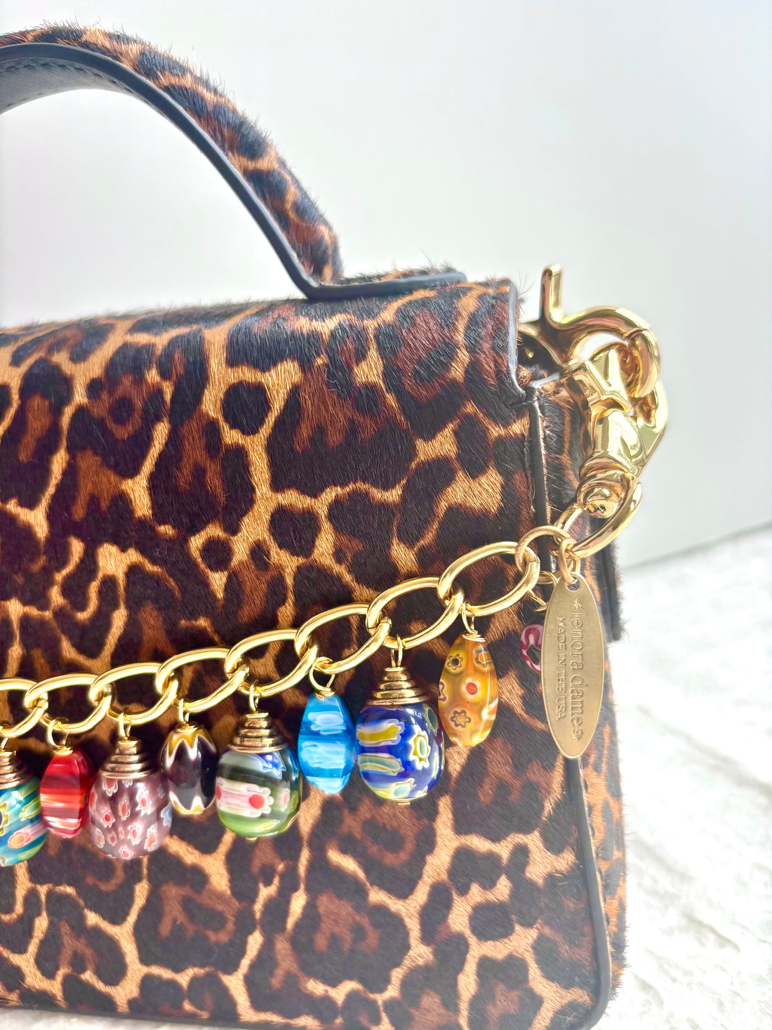 Millefiori Glass Beads Bag Chain