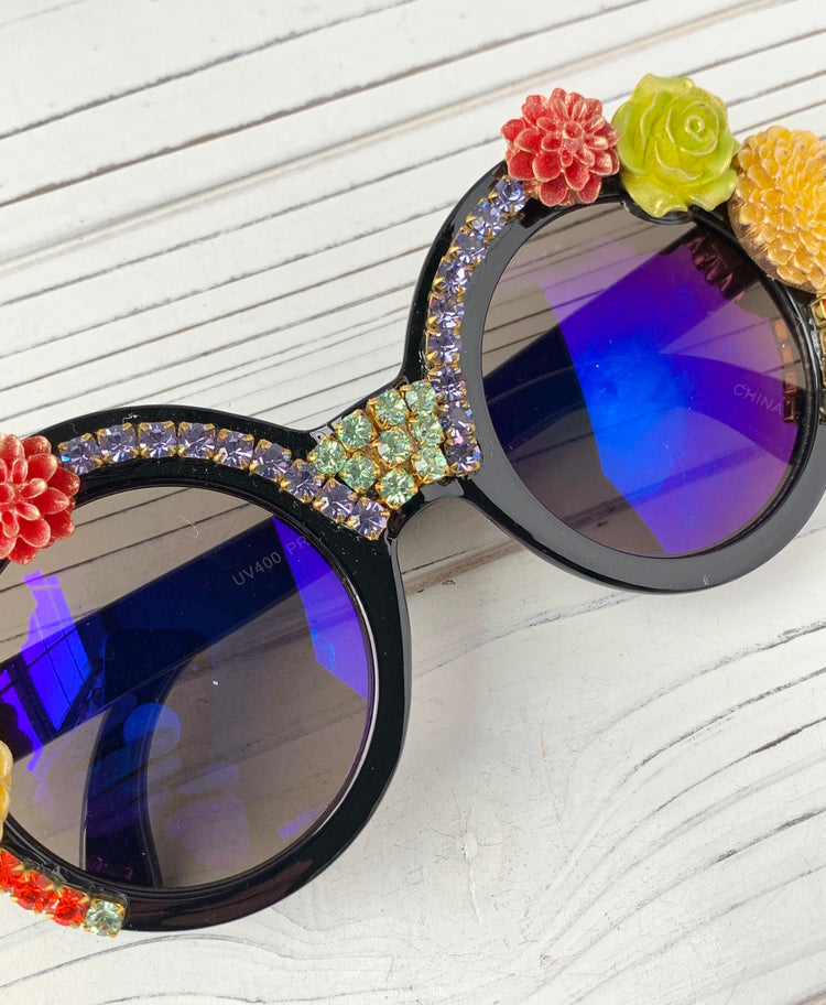 Florence Sunnies Embellished Sunglasses