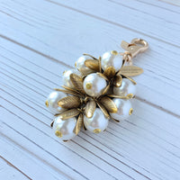 Classic Pearl Bead Cap Bag Charm