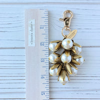 Classic Pearl Bead Cap Bag Charm