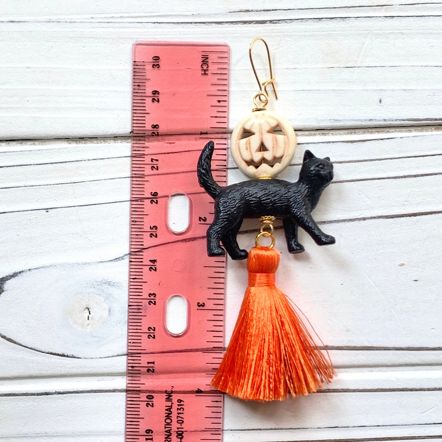 Salem The Cat Halloween Earrings