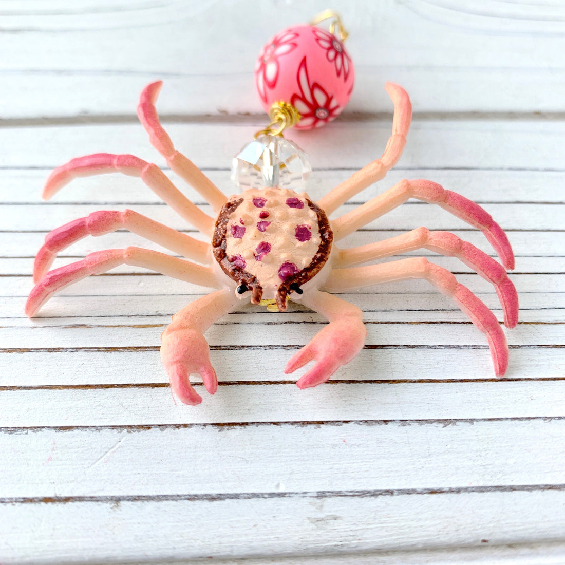 Lenora Dame Pink Crab Statement Earrings