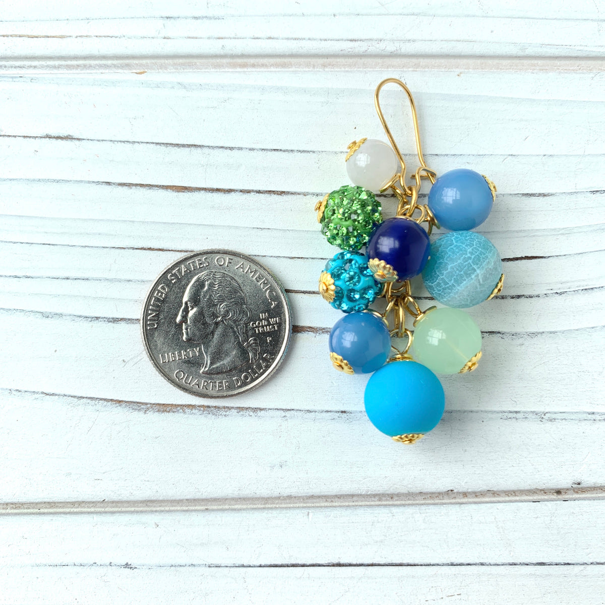 Colorful Beaded Dangle Earrings - 2 Color Options