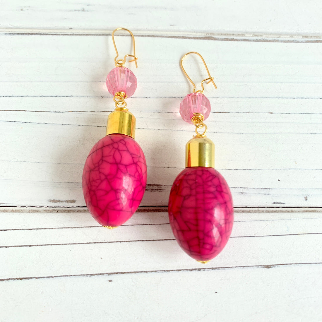 Lenora Dame Hot Pink Holiday Lights Earrings