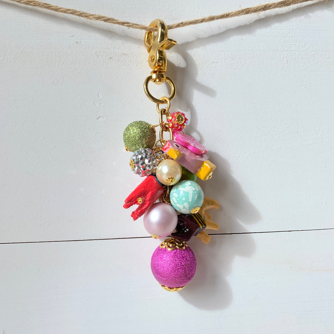 Colorful Animal Beaded Purse Charm