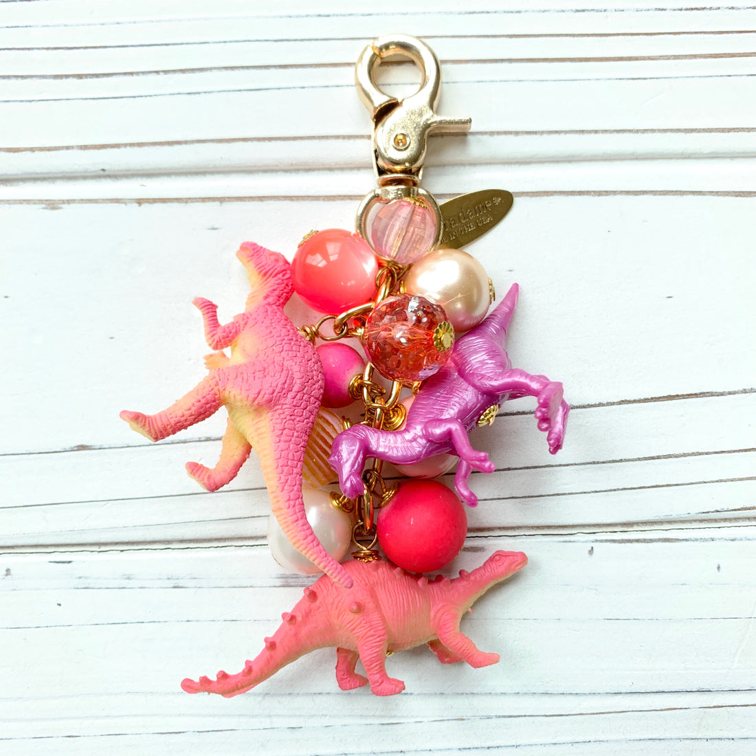 Favorite Dinosaur Purse Charm in Taffy Pink