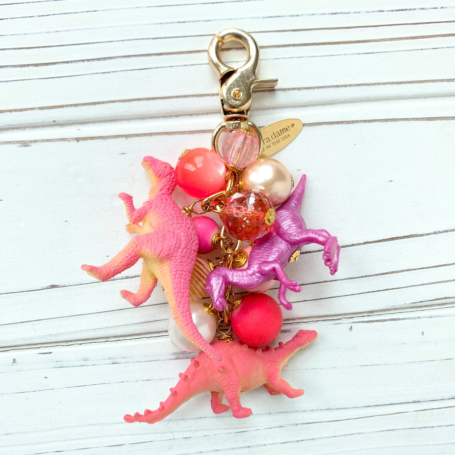 Favorite Dinosaur Purse Charm in Taffy Pink