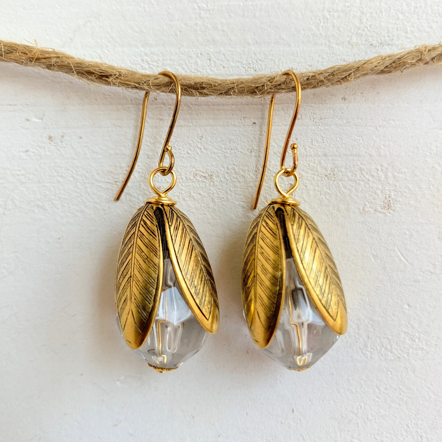 Bead Cap Earring in Lucite