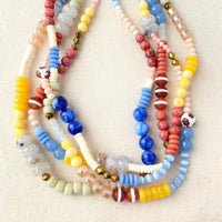 Folk Art 4-Strands Glass Beaded Necklace