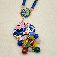 Folk Art Collector&#39;s Long Beaded Pendant Necklace