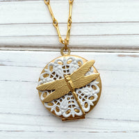 Dragonfly Locket Necklace