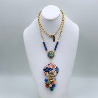 Folk Art Collector&#39;s Long Beaded Pendant Necklace