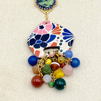 Folk Art Collector&#39;s Long Beaded Pendant Necklace