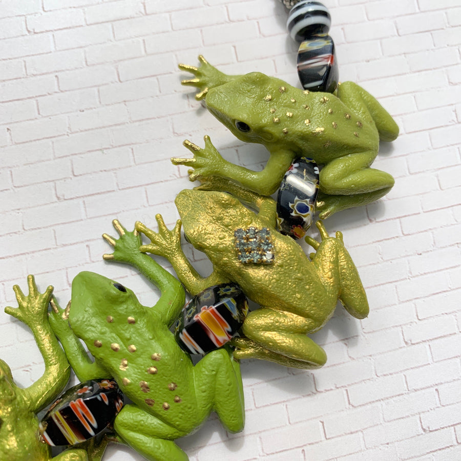 Lenora Dame Gilded Frog Necklace