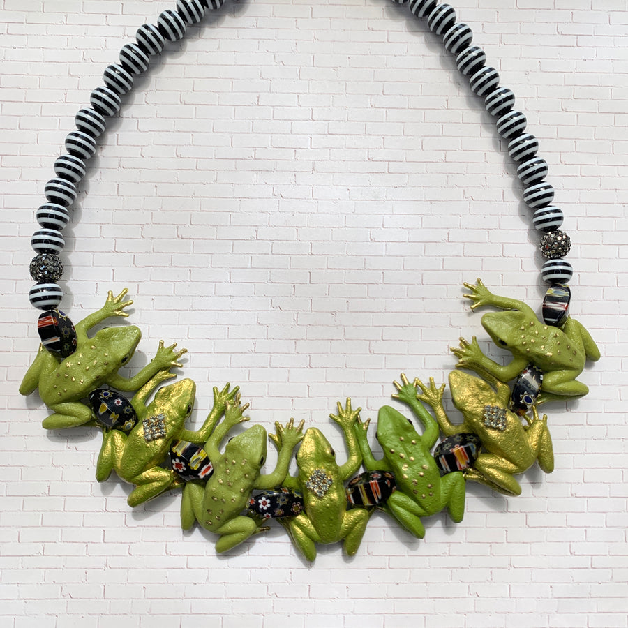 Lenora Dame Gilded Frog Necklace