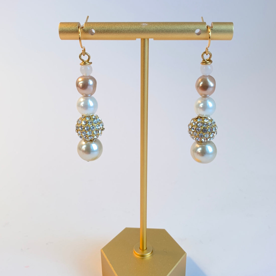 Lenora Dame Pearl and Rhinestone Drop Earrings