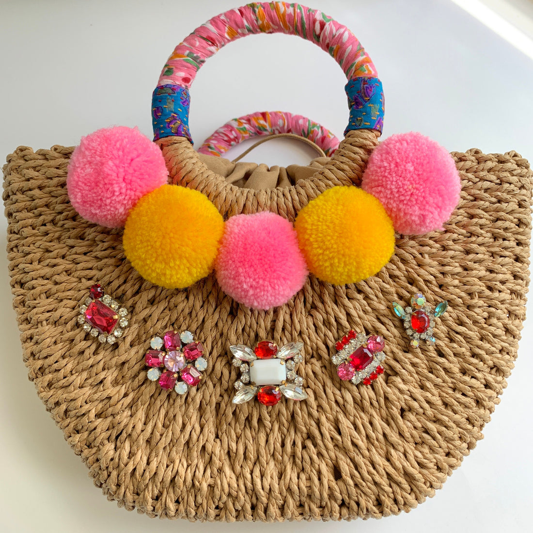 Lenora Dame The Petunia Straw Handbag - One-of-a-Kind