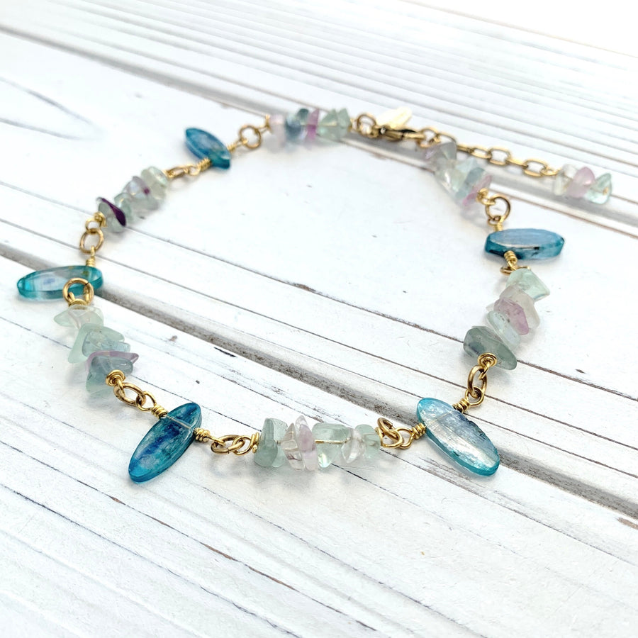 Lenora Dame Sea Glass Beaded Anklet for Women