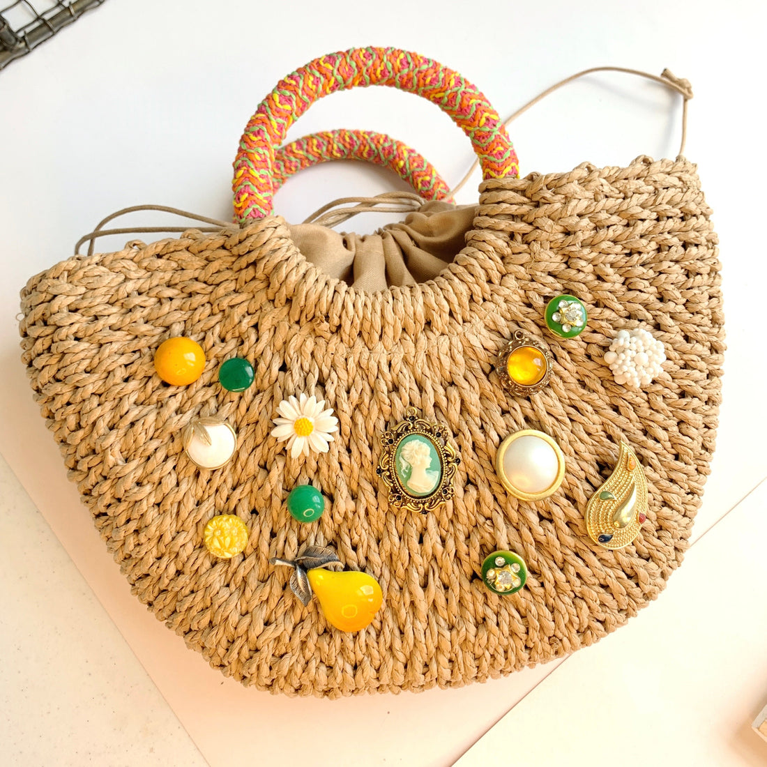 Lenora Dame The Isla Straw Handbag - One-of-a-Kind