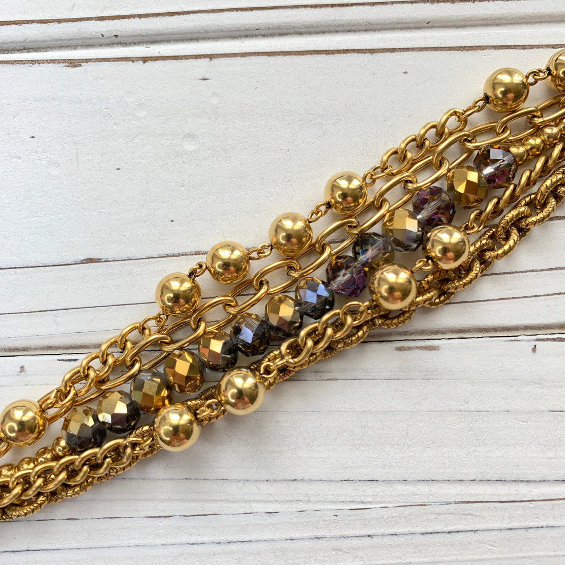 Lenora Dame Multistrand Golden Chain Bracelet